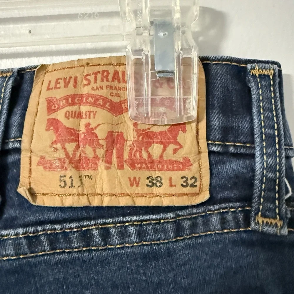 levi's 511 slim fit jeans‎ men's 38x30.5 Tag Reads 38x32 Dark Wash